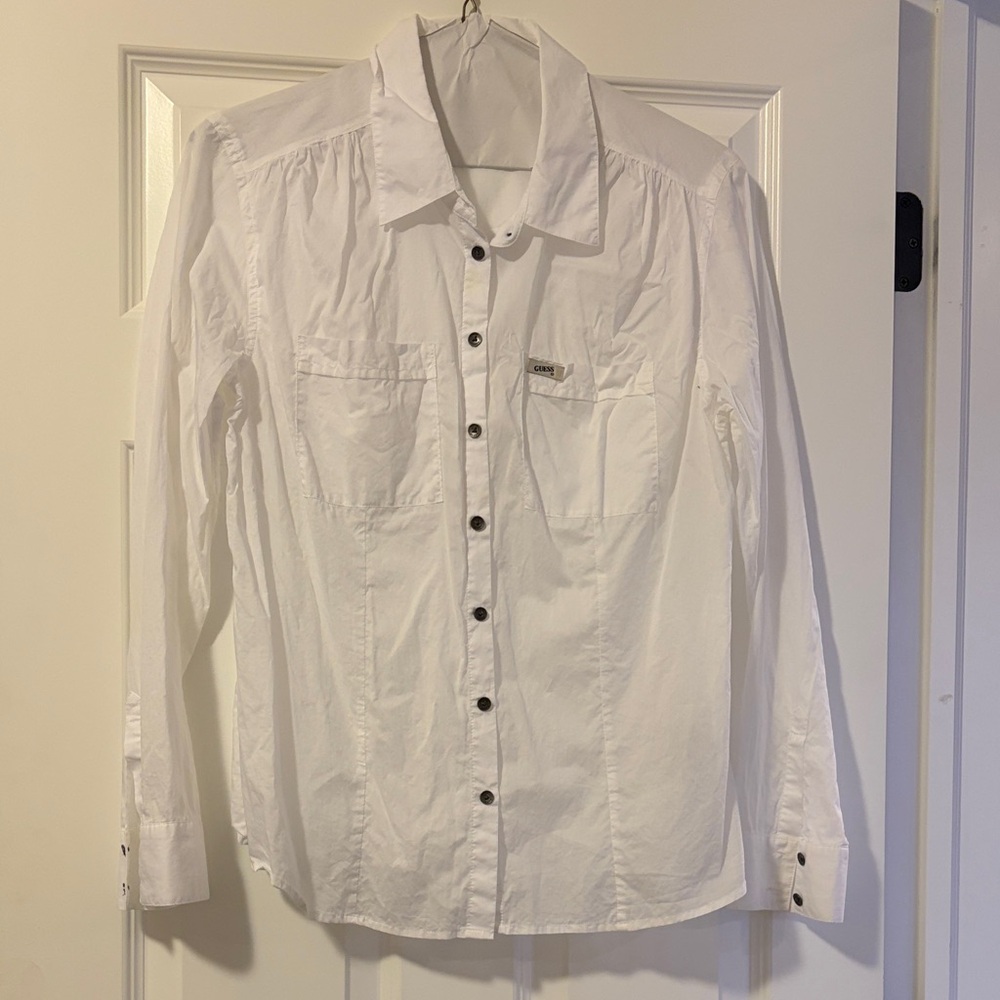 Guess Women's White Button Down Shirt
